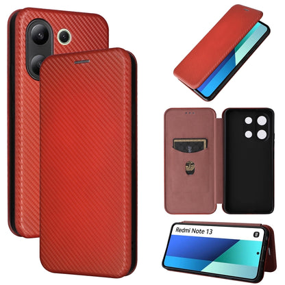 Carbon Fiber Texture Flip Leather Phone Case, For Xiaomi Redmi Note 13 Pro / M6 Pro 4G, For Xiaomi Redmi A3 4G, For Xiaomi Redmi Note 13 4G, For Xiaomi Redmi 13C 5G / 4G