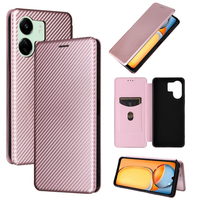 Carbon Fiber Texture Flip Leather Phone Case, For Xiaomi Redmi Note 13 Pro / M6 Pro 4G, For Xiaomi Redmi A3 4G, For Xiaomi Redmi Note 13 4G, For Xiaomi Redmi 13C 5G / 4G