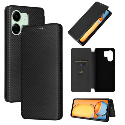 Carbon Fiber Texture Flip Leather Phone Case, For Xiaomi Redmi Note 13 Pro / M6 Pro 4G, For Xiaomi Redmi A3 4G, For Xiaomi Redmi Note 13 4G, For Xiaomi Redmi 13C 5G / 4G
