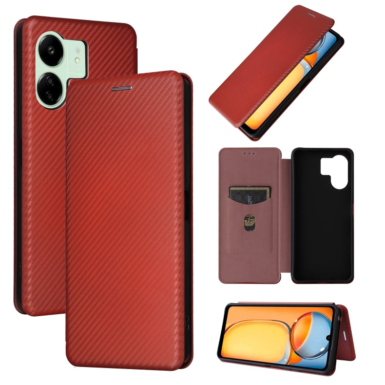 Carbon Fiber Texture Flip Leather Phone Case, For Xiaomi Redmi Note 13 Pro / M6 Pro 4G, For Xiaomi Redmi A3 4G, For Xiaomi Redmi Note 13 4G, For Xiaomi Redmi 13C 5G / 4G