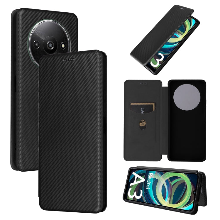 Carbon Fiber Texture Flip Leather Phone Case, For Xiaomi Redmi Note 13 Pro / M6 Pro 4G, For Xiaomi Redmi A3 4G, For Xiaomi Redmi Note 13 4G, For Xiaomi Redmi 13C 5G / 4G