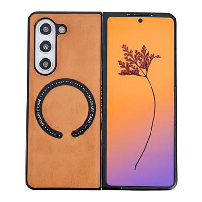 Crazy Horse Texture Magnetic Magsafe PU Phone Case, For Galaxy Z Fold8 Ultra 5G, For Galaxy Z Flip8 5G, For Samsung Galaxy Z Flip7 5G, For Samsung Galaxy Z Fold5