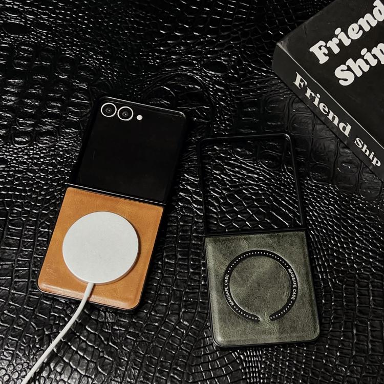 Crazy Horse Texture Magnetic Magsafe PU Phone Case, For Samsung Galaxy Z Flip7 5G, For Samsung Galaxy Z Fold5, For Samsung Galaxy Z Flip5