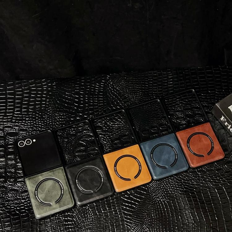 Crazy Horse Texture Magnetic Magsafe PU Phone Case, For Samsung Galaxy Z Flip7 5G, For Samsung Galaxy Z Fold5, For Samsung Galaxy Z Flip5