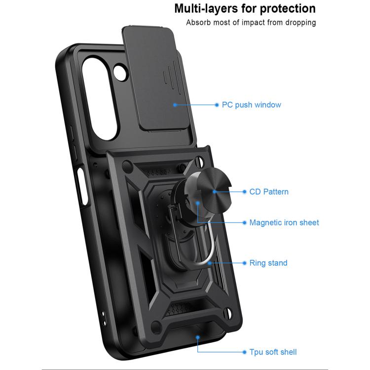 Sliding Camera Cover Design TPU+PC Phone Case, For OnePlus N6x 5G, For OnePlus Nord 6 5G, For OnePlus Turbo 6 / Turbo 6V 5G