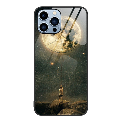 Colorful Painted Glass Phone Case, For iPhone 15 Pro Max