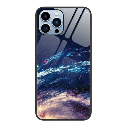 Colorful Painted Glass Phone Case, For iPhone 15 Pro Max