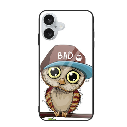 Colorful Painted Glass Phone Case, For iPhone 16 Plus
