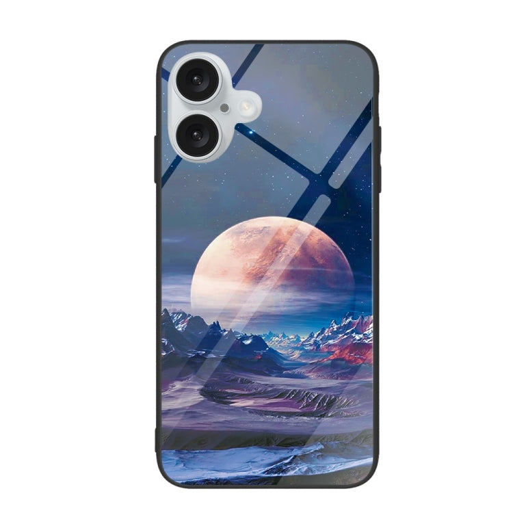 Colorful Painted Glass Phone Case, For iPhone 16 Plus