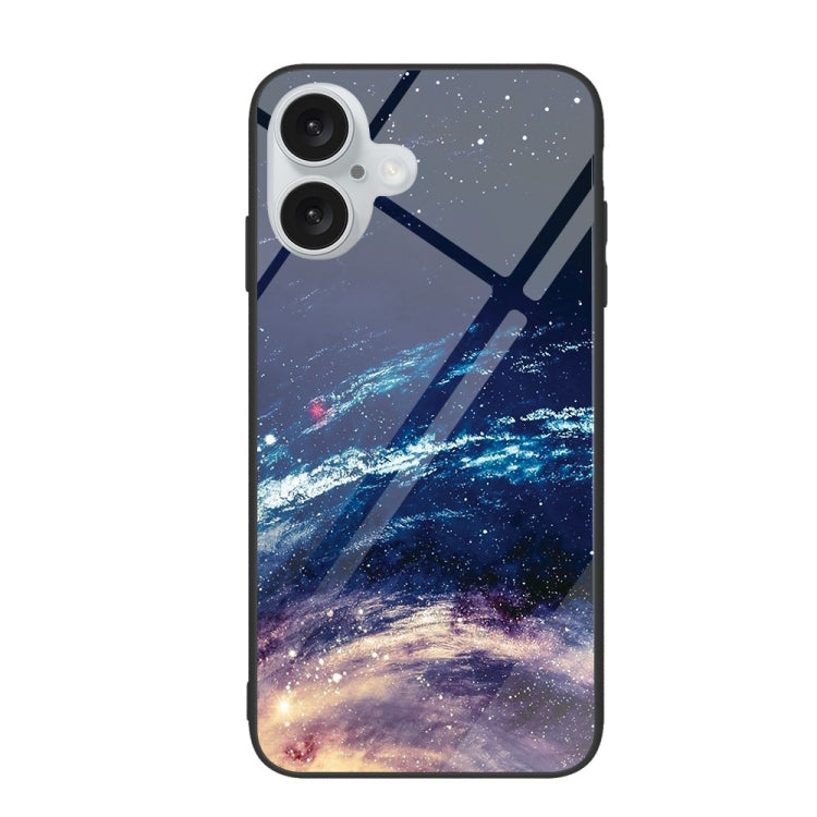 Colorful Painted Glass Phone Case, For iPhone 16 Plus