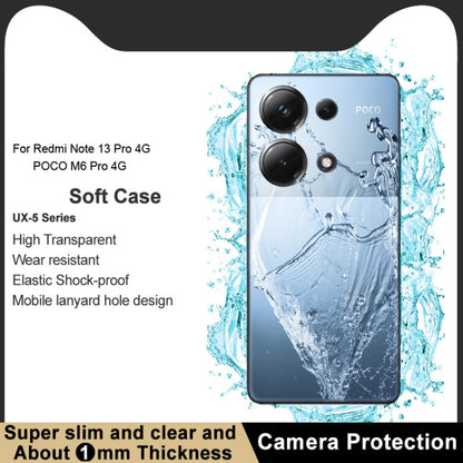 imak UX-5 Series Transparent Shockproof TPU Protective Case, For Xiaomi POCO M6 Pro 4G, For Xiaomi Redmi Note 13 Pro 4G Global, For Xiaomi Redmi A3 4G, For Xiaomi Redmi Note 13 4G, For Xiaomi Poco X6 Pro 5G/Redmi K70E 5G, For Xiaomi Redmi Note 13R Pro ...