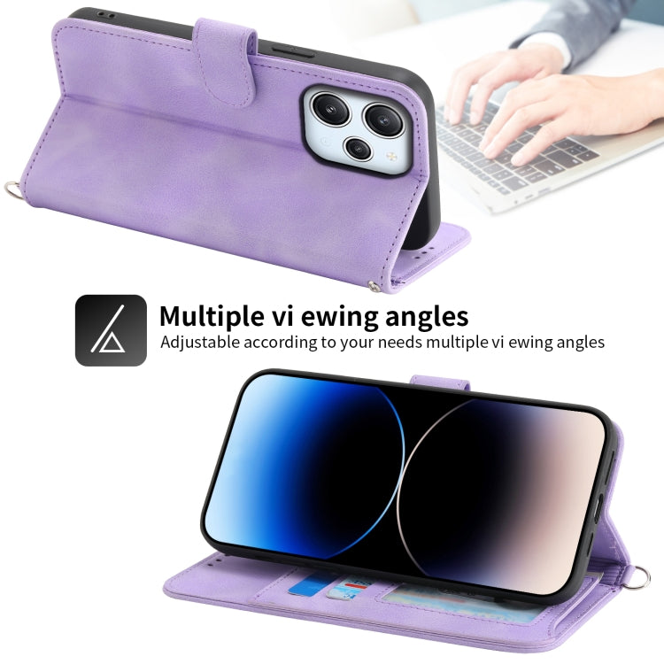 Skin-feel Flowers Embossed Wallet Leather Phone Case