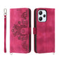 Skin-feel Flowers Embossed Wallet Leather Phone Case