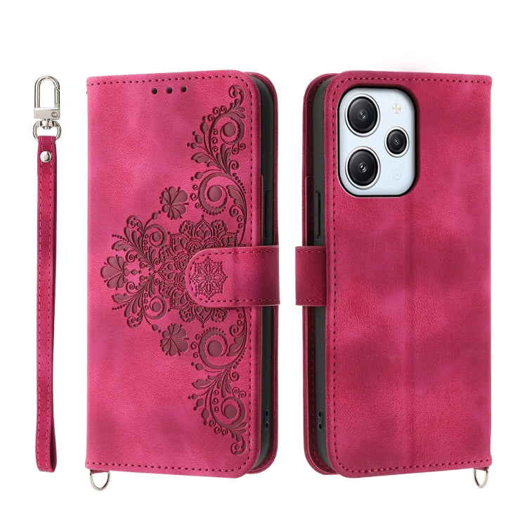 Skin-feel Flowers Embossed Wallet Leather Phone Case, Series 2