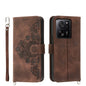 Skin-feel Flowers Embossed Wallet Leather Phone Case