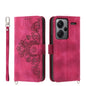 Skin-feel Flowers Embossed Wallet Leather Phone Case