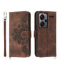 Skin-feel Flowers Embossed Wallet Leather Phone Case