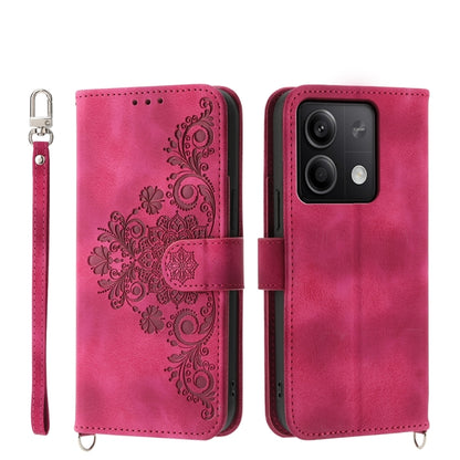 Skin-feel Flowers Embossed Wallet Leather Phone Case, Series 2