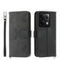 Skin-feel Flowers Embossed Wallet Leather Phone Case