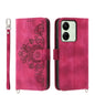 Skin-feel Flowers Embossed Wallet Leather Phone Case