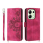 Skin-feel Flowers Embossed Wallet Leather Phone Case