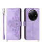 Skin-feel Flowers Embossed Wallet Leather Phone Case