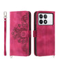 Skin-feel Flowers Embossed Wallet Leather Phone Case
