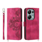 Skin-feel Flowers Embossed Wallet Leather Phone Case