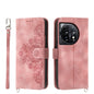 Skin-feel Flowers Embossed Wallet Leather Phone Case