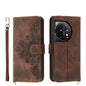 Skin-feel Flowers Embossed Wallet Leather Phone Case