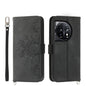 Skin-feel Flowers Embossed Wallet Leather Phone Case