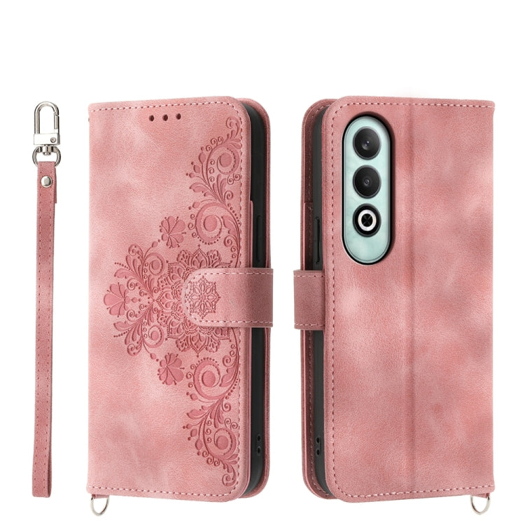 Skin-feel Flowers Embossed Wallet Leather Phone Case, For OnePlus 13R / Ace 5 / Ace 5 Pro, For OnePlus Nord 4 5G, For OnePlus Ace 3V, For OnePlus Nord CE4 5G