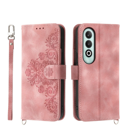 Skin-feel Flowers Embossed Wallet Leather Phone Case, For OnePlus 13R / Ace 5 / Ace 5 Pro, For OnePlus Nord 4 5G, For OnePlus Ace 3V, For OnePlus Nord CE4 5G