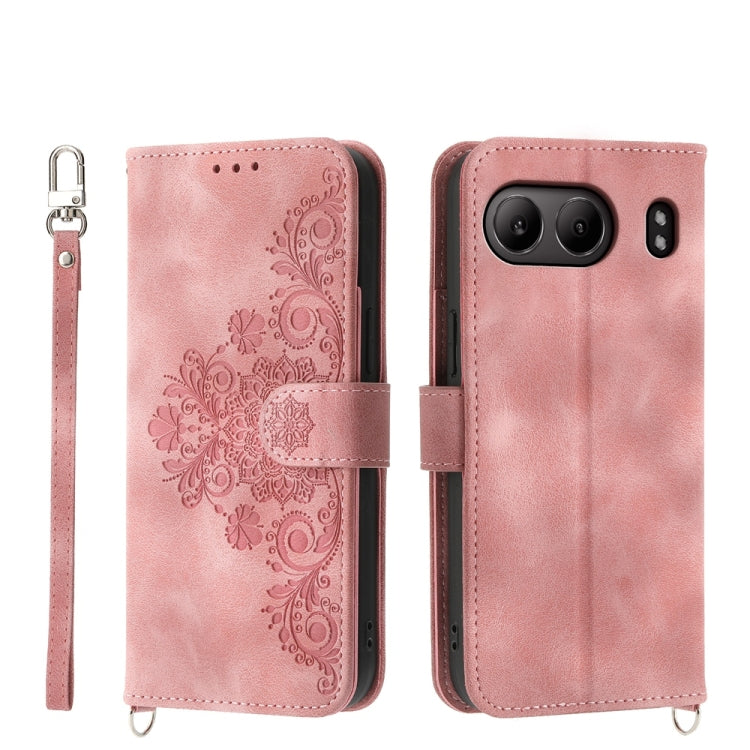 Skin-feel Flowers Embossed Wallet Leather Phone Case, For OnePlus 13R / Ace 5 / Ace 5 Pro, For OnePlus Nord 4 5G, For OnePlus Ace 3V, For OnePlus Nord CE4 5G