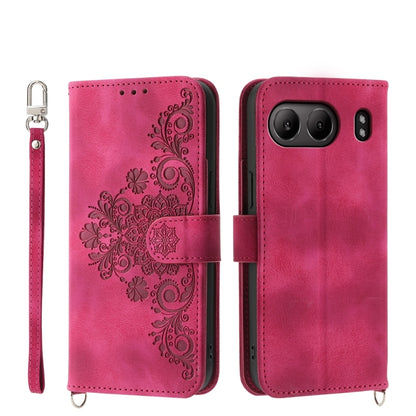 Skin-feel Flowers Embossed Wallet Leather Phone Case, For OnePlus 13R / Ace 5 / Ace 5 Pro, For OnePlus Nord 4 5G, For OnePlus Ace 3V, For OnePlus Nord CE4 5G