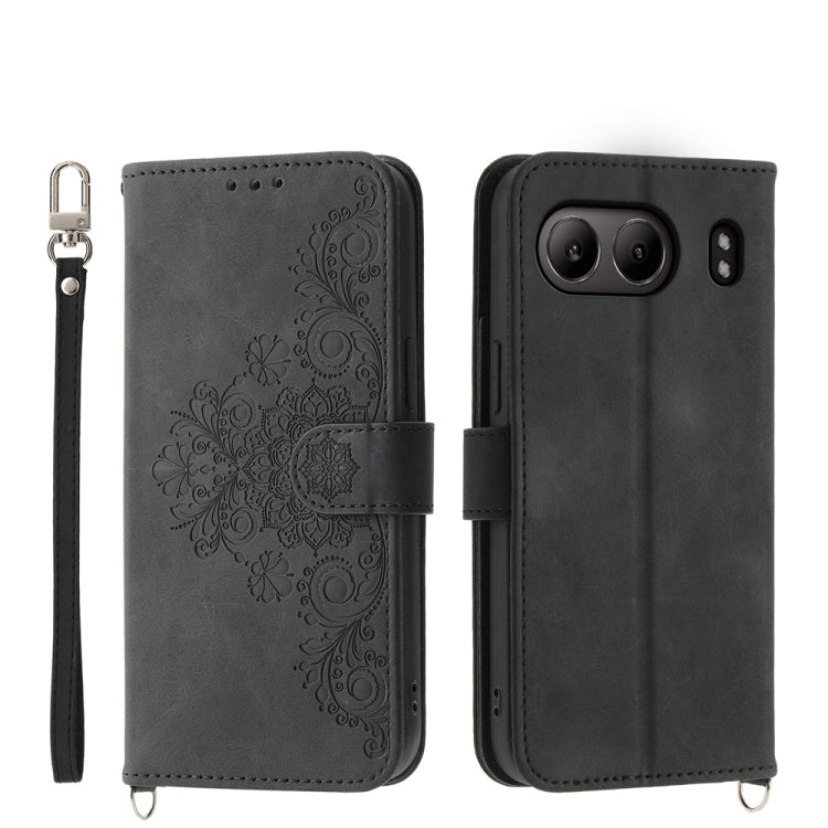 Skin-feel Flowers Embossed Wallet Leather Phone Case, For OnePlus 13R / Ace 5 / Ace 5 Pro, For OnePlus Nord 4 5G, For OnePlus Ace 3V, For OnePlus Nord CE4 5G