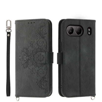 Skin-feel Flowers Embossed Wallet Leather Phone Case, For OnePlus 13R / Ace 5 / Ace 5 Pro, For OnePlus Nord 4 5G, For OnePlus Ace 3V, For OnePlus Nord CE4 5G