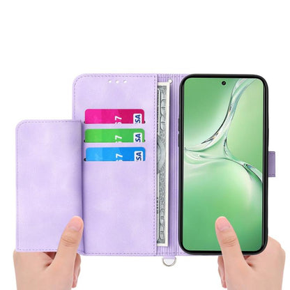 Skin-feel Flowers Embossed Wallet Leather Phone Case, For OnePlus 13R / Ace 5 / Ace 5 Pro, For OnePlus Nord 4 5G, For OnePlus Ace 3V, For OnePlus Nord CE4 5G