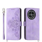 Skin-feel Flowers Embossed Wallet Leather Phone Case, For OnePlus 13R / Ace 5 / Ace 5 Pro, For OnePlus Nord 4 5G, For OnePlus Ace 3V, For OnePlus Nord CE4 5G