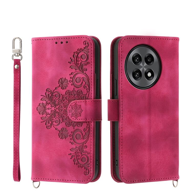 Skin-feel Flowers Embossed Wallet Leather Phone Case, For OnePlus 13R / Ace 5 / Ace 5 Pro, For OnePlus Nord 4 5G, For OnePlus Ace 3V, For OnePlus Nord CE4 5G