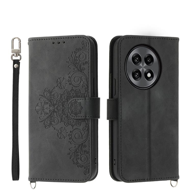 Skin-feel Flowers Embossed Wallet Leather Phone Case, For OnePlus 13R / Ace 5 / Ace 5 Pro, For OnePlus Nord 4 5G, For OnePlus Ace 3V, For OnePlus Nord CE4 5G