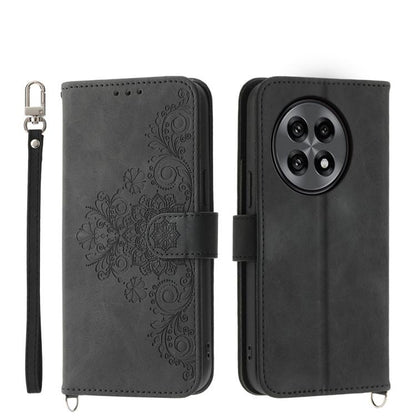Skin-feel Flowers Embossed Wallet Leather Phone Case, For OnePlus 13R / Ace 5 / Ace 5 Pro, For OnePlus Nord 4 5G, For OnePlus Ace 3V, For OnePlus Nord CE4 5G