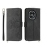 Skin-feel Flowers Embossed Wallet Leather Phone Case, For OnePlus 13R / Ace 5 / Ace 5 Pro, For OnePlus Nord 4 5G, For OnePlus Ace 3V, For OnePlus Nord CE4 5G