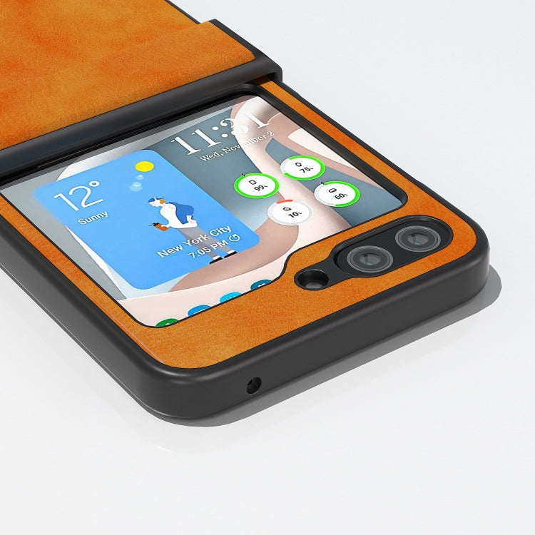 ABEEL Dual Color Lichi Texture PU Phone Case, For Samsung Galaxy Z Flip6 / Flip7 FE, For Samsung Galaxy Z Flip5