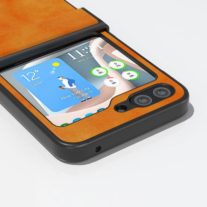 ABEEL Dual Color Lichi Texture PU Phone Case, For Samsung Galaxy Z Flip6 / Flip7 FE, For Samsung Galaxy Z Flip5