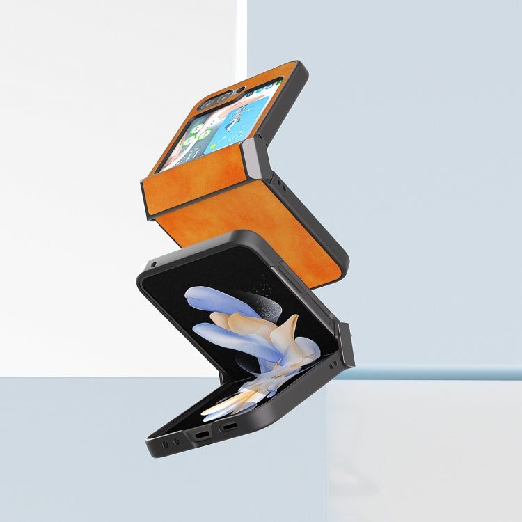 ABEEL Dual Color Lichi Texture PU Phone Case, For Samsung Galaxy Z Flip6 / Flip7 FE, For Samsung Galaxy Z Flip5