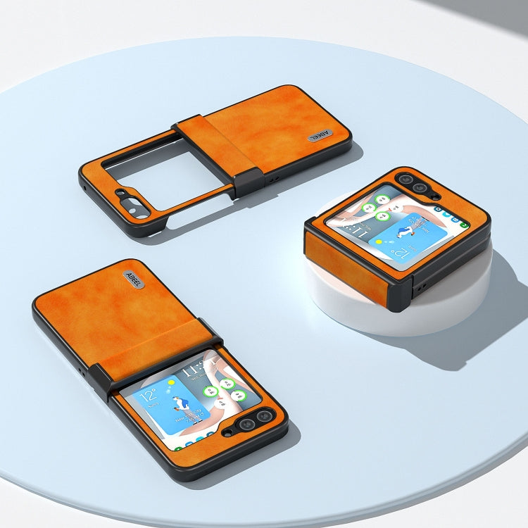 ABEEL Dual Color Lichi Texture PU Phone Case, For Samsung Galaxy Z Flip6 / Flip7 FE, For Samsung Galaxy Z Flip5