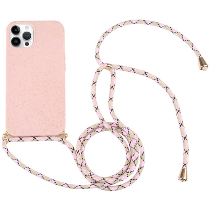 Wheat Straw TPU Shockproof Phone Case with Neck Lanyard, For iPhone 16, For iPhone 15 Pro Max, For iPhone 15 Pro