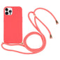 Wheat Straw TPU Shockproof Phone Case with Neck Lanyard, For iPhone 16, For iPhone 15 Pro Max, For iPhone 15 Pro