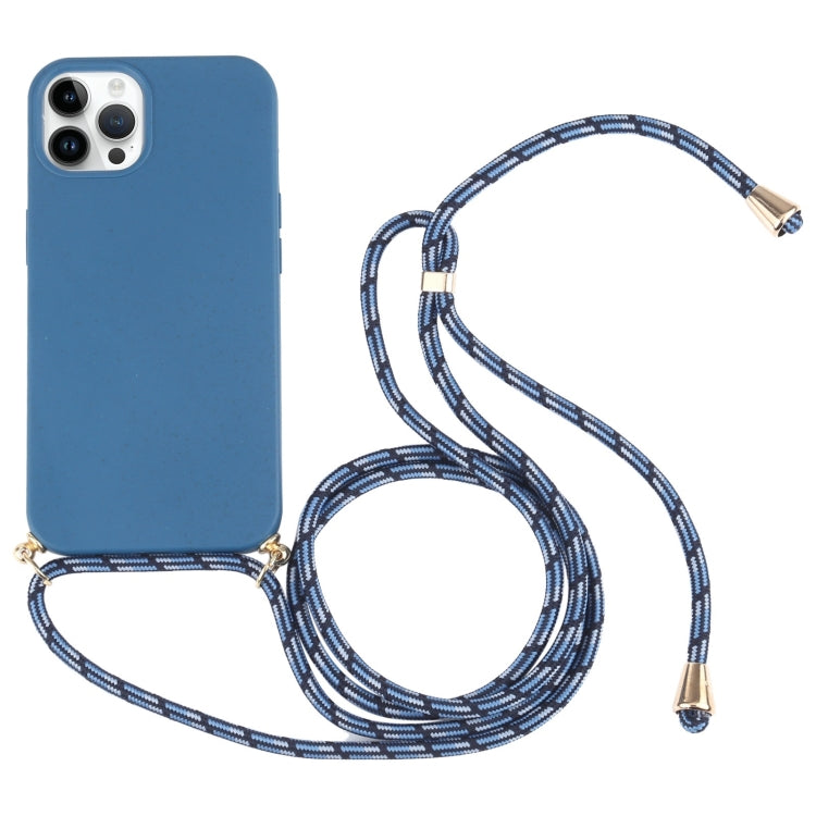 Wheat Straw TPU Shockproof Phone Case with Neck Lanyard